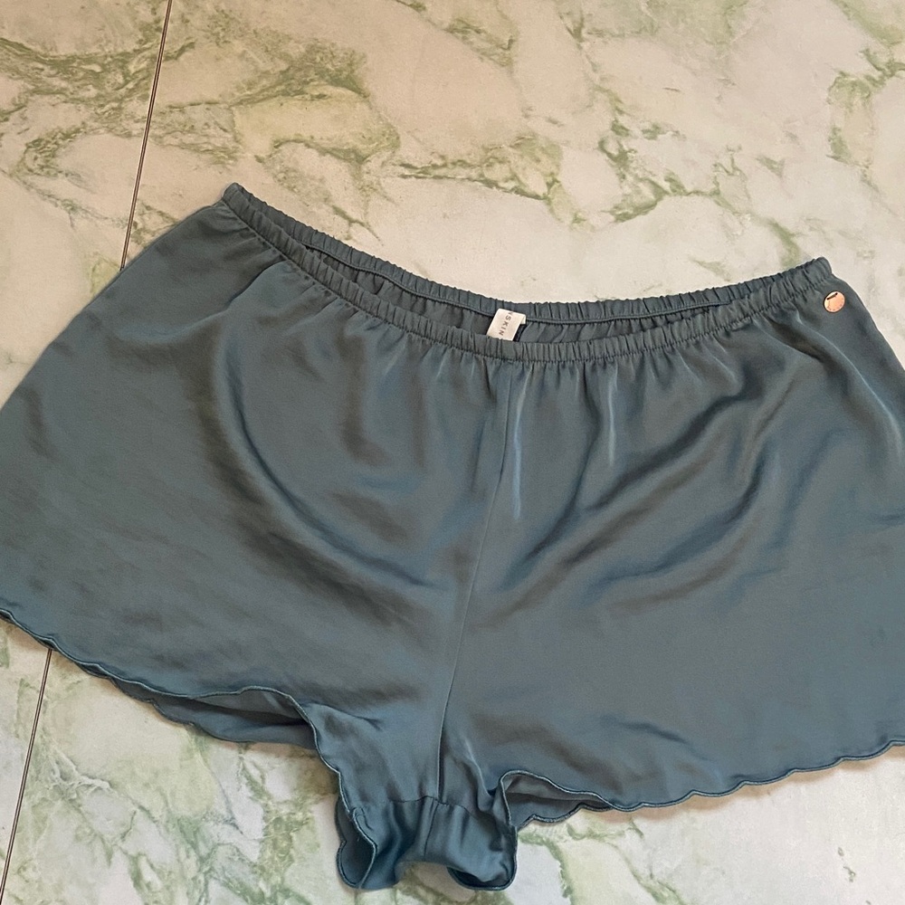 Danskin Slate Blue Satin Sleep Shorts